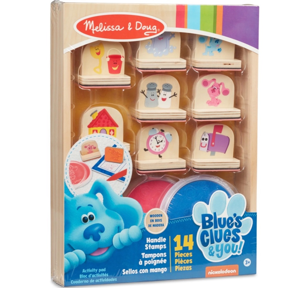 Melissa & Doug Blues Clues & You Wooden Handle Stamps and Activity Pad 15 Pcs
